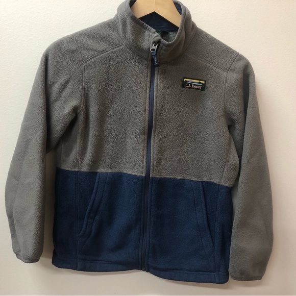 L.L Bean Boys fleece zip up jacket medium 10/12 - Picture 9 of 12